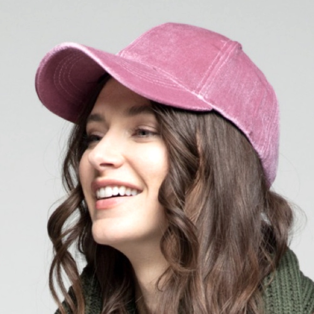Pink Velvet Baseball Cap Adjustable - Picture 6 of 6